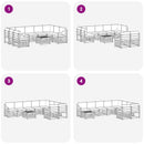 Udendørs sofagruppe 8 pcs Hvid og Antracitgrå 59 x 59 x 37 cm