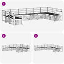 Udendørs sofagruppe 10 pcs Hvid 363 x 187,5 x 73 cm