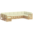 Udendørs sofagruppe 7 pcs Hvid og creme 363 x 187,5 x 73 cm