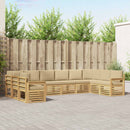 Udendørs sofagruppe 7 pcs Hvid og Beige 363 x 187,5 x 73 cm