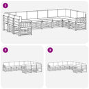 Udendørs sofagruppe 7 pcs Hvid Og Lys Grå 363 x 187,5 x 73 cm