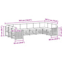 Udendørs sofagruppe 10 pcs Hvid og lysegrå 363 x 187,5 x 73 cm