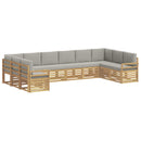 Udendørs sofagruppe 10 pcs Hvid og lysegrå 363 x 190 x 73 cm