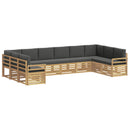 Udendørs sofagruppe 10 pcs Hvid og antracit 363 x 190 x 73 cm