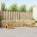 Udendørs sofagruppe 10 pcs Hvid og Beige 363 x 190 x 73 cm
