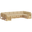 Udendørs sofagruppe 10 pcs Hvid og Beige 363 x 190 x 73 cm