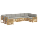 Udendørs sofagruppe 10 pcs Hvid og lysegrå 363 x 191,5 x 73 cm