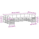 Udendørs sofagruppe 10 pcs Hvid og lysegrå 363 x 191,5 x 73 cm