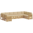 Udendørs sofagruppe 10 pcs Hvid og Beige 363 x 191,5 x 73 cm