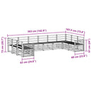 Udendørs sofagruppe 10 pcs Hvid 363 x 187,5 x 73 cm