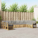 Sektionalsofa sæt 10 pcs Hvid og lysegrå 363 x 187,5 x 73 cm
