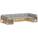 Sektionalsofa sæt 10 pcs Hvid og lysegrå 363 x 187,5 x 73 cm