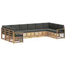 Sektionalsofa sæt 10 pcs Hvid og antracit 363 x 187,5 x 73 cm