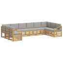 Sektionalsofa sæt 10 pcs Hvid og lysegrå 363 x 185,5 x 73 cm