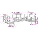 Sektionalsofa sæt 10 pcs Hvid og antracit 363 x 185,5 x 73 cm