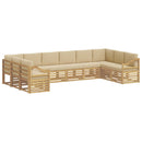 Sektionalsofa sæt 10 pcs Hvid og Beige 363 x 185,5 x 73 cm