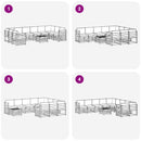 Udendørs sofagruppe 11 pcs Hvid og cremefarvet Polyester