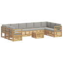 Udendørs sofagruppe 11 pcs Hvid og lysegrå 59 x 59 x 37 cm