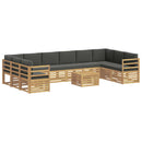 Udendørs sofagruppe 8 pcs Hvid og Antracitgrå 59 x 59 x 37 cm