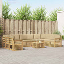 Udendørs sofagruppe 8 pcs Hvid og Beige 59 x 59 x 37 cm