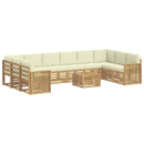 Udendørs sofagruppe 11 pcs Hvid og cremefarvet 59 x 59 x 37 cm