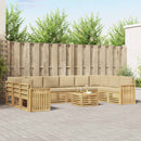 Udendørs sofagruppe 11 pcs Hvid og Beige 59 x 59 x 37 cm