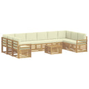 Udendørs sofagruppe 11 pcs Hvid og cremefarvet 59 x 59 x 37 cm