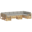 Udendørs sofagruppe 11 pcs Hvid og lysegrå 59 x 59 x 37 cm