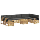 Udendørs sofagruppe 11 pcs Hvid og antracit 59 x 59 x 37 cm