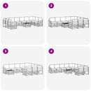 Udendørs sofagruppe 11 pcs Hvid og antracit 59 x 59 x 37 cm