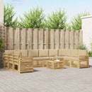 Udendørs sofagruppe 11 pcs Hvid og Beige 59 x 59 x 37 cm