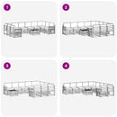 Udendørs sofagruppe 11 pcs Hvid og cremefarvet Polyester