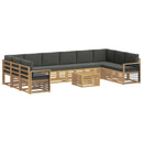 Udendørs sofagruppe 8 pcs Hvid og Antracitgrå 59 x 59 x 37 cm