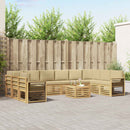 Udendørs sofagruppe 11 pcs Hvid og Beige 59 x 59 x 37 cm