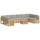 Udendørs sofagruppe 11 pcs Hvid og lysegrå 59 x 59 x 37 cm