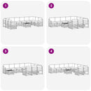 Udendørs sofagruppe 11 pcs Hvid og lysegrå 59 x 59 x 37 cm