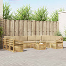 Udendørs sofagruppe 11 pcs Hvid og Beige 59 x 59 x 37 cm