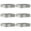 Plænekant 6 stk. 50 x 50 x 13 cm Galvaniseret stål Sølv