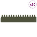 Plænekanter 20 pcs Oliven grøn 103 x 0,05 x 22 cm Stål