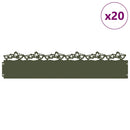 Plænekanter 20 pcs Oliven grøn 103 x 0,05 x 22 cm Stål