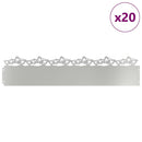 Plænekanter 20 pcs Sølv 103 x 0,05 x 22 cm Galvaniseret stål