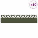 Plænekanter 10 pcs Oliven grøn 103 x 0,05 x 22 cm Stål
