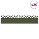 Plænekanter 20 pcs Oliven grøn 103 x 0,05 x 22 cm Stål