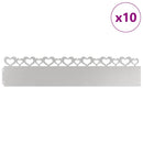 Plænekanter 10 pcs Sølv 103 x 0,05 x 22 cm Rustfrit stål