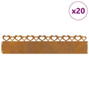 Plænekanter 20 pcs Rusten 103 x 0,05 x 22 cm Cortenstål