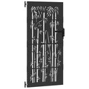 Haveport 85 x 175 cm Pulverlakeret Stål Sort Låses
