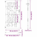 Haveport 85 x 175 cm Pulverlakeret Stål Sort Låses
