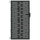 Haveport 85 x 175 cm Pulverlakeret Stål Sort Låses