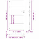 Haveport med lås Sort 85 x 200 cm Pulverlakeret Stål