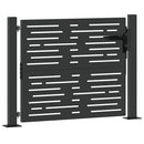 Haveport med lås Sort 110 x 105 cm Pulverlakeret stål